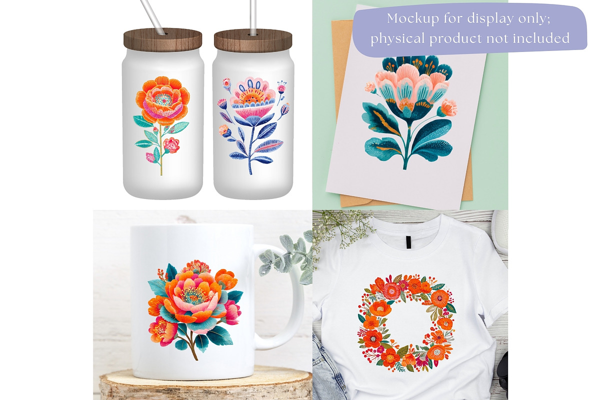 Abstract Boho Flowers Clipart Bundle, a Decorative Illustration by Nicole Branger Art (Photo 13 of 20)