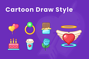 Valentines Day Icons Set, an Outline Icon by Amazing Custom Icons (Thumbnail 3 of 6)
