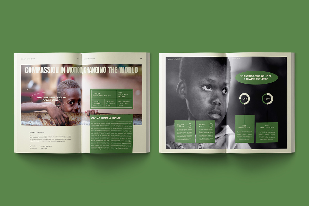 Charity Newsletter Brochure Template, a Brochure Template by Designsoul14 (Photo 6 of 8)