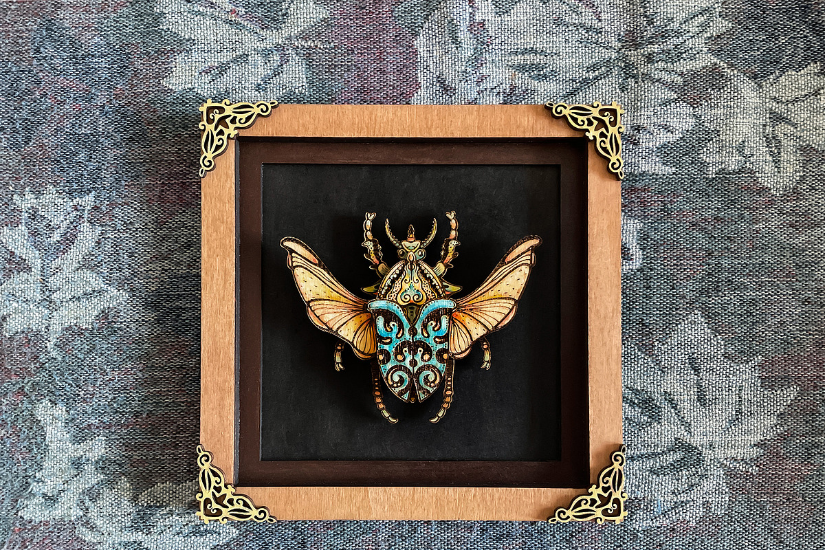 DIY Beetle Wall Art Insect Laser Cut, an Illustration by Bubert Art (Photo 8 of 9)