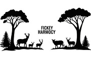 Wildlife Forest Silhouette Vector Bu, an Illustration by Designs_River (Thumbnail 49 of 51)