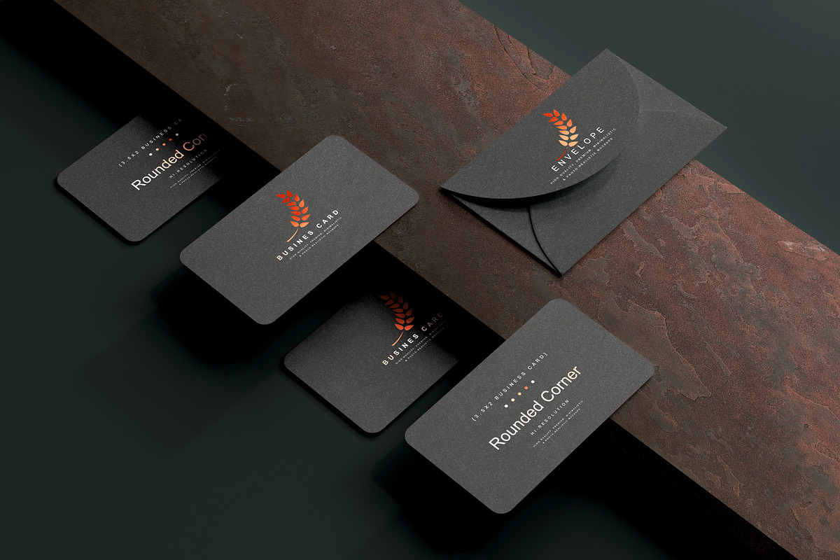 Rounded Corner Business Card Mockups, a Print Template by pmvch (Photo 4 of 20)