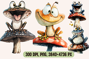 Watercolor Cartoon Frog Illustration, an Animal Illustration by PrintHaven Designs (Thumbnail 7 of 10)