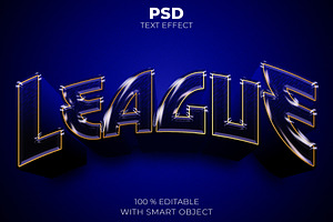 Blue League 3D Editable Text Effect