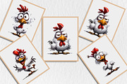 Quirky Funny Chicken Clipart, an Animal Illustration by Rose Art (Thumbnail 7 of 7)