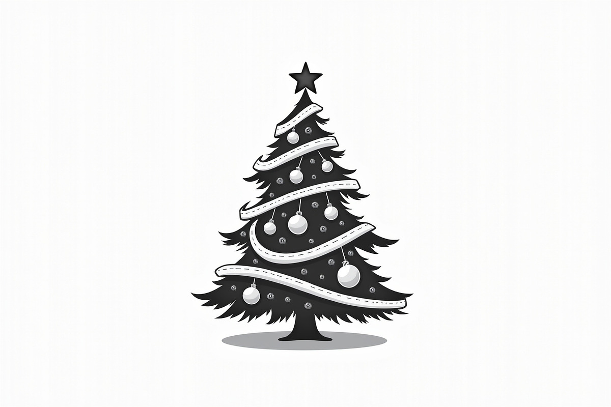 Festive Christmas Tree Silhouette Bu, an Illustration by Artivon (Photo 14 of 21)
