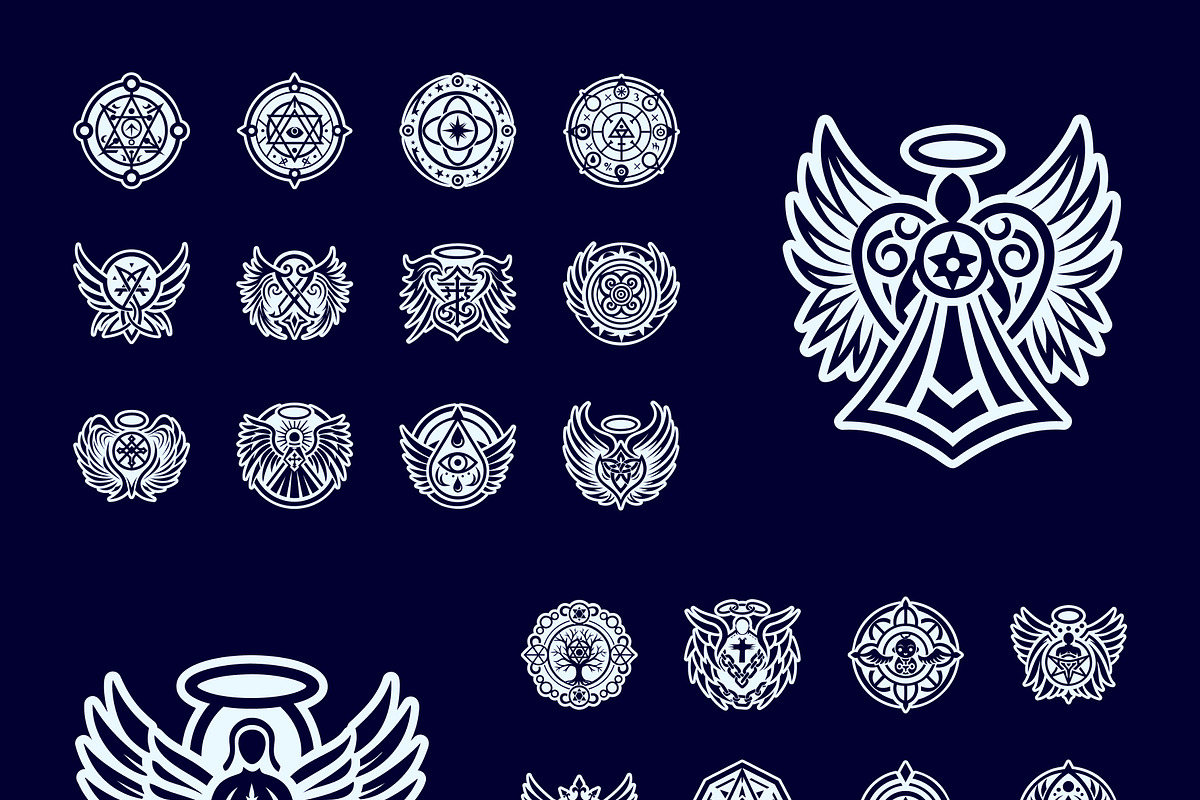 Angel Symbol and Sigils Set, a Solid Icon by Creative Stall (Photo 7 of 9)