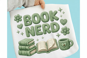 Book Nerd Green PNG, an Illustration by designcity5