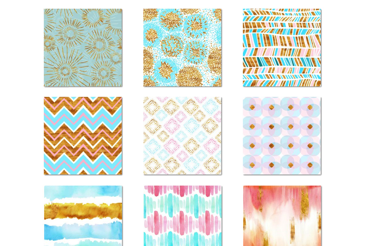 50 gold and pink seamless patterns!, a Pattern Graphic by holaholga (Photo 2 of 3)