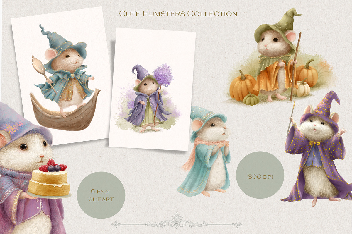 Cute Humsters Collection, an Animal Illustration by AlenaVlasko stock Market (Photo 1 of 5)