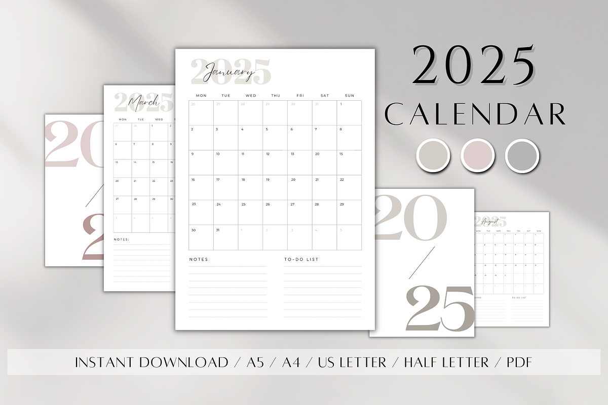 2025 Printable Calendar Template, a Stationery Template by BRANDcontent (Photo 1 of 7)