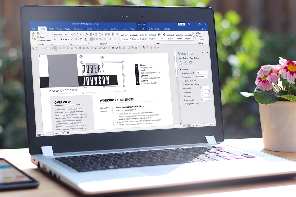 Clean Resume Cv Template Word Pages, a Resume Template by Tbunny (Photo 7 of 7)