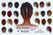 African American hairstyles clipart, an Illustration by Illustrator Space (Thumbnail 1 of 9)