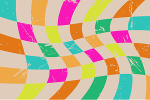 Wavy Colorful Checkered Pattern, a Texture Illustration by JYa_Design