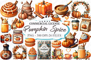 Watercolor Pumpkin Spice Clipart, a Graphic by designcity5 (Thumbnail 1 of 5)