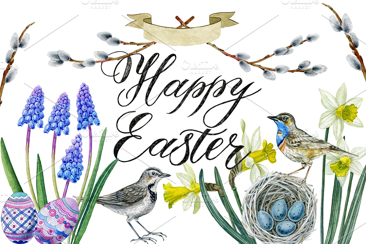 Easter set, an Illustration by Watercolor life (Photo 1 of 5)