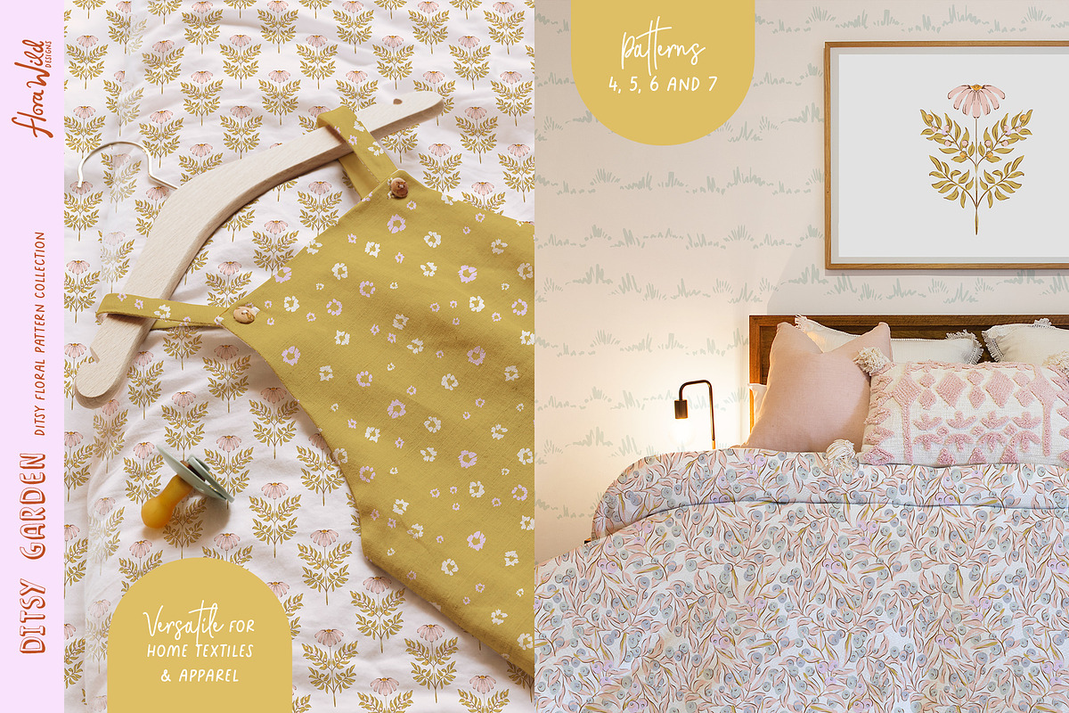Retro floral patterns & wall art, a Pattern Graphic by Flora Wild Designs (Photo 3 of 5)