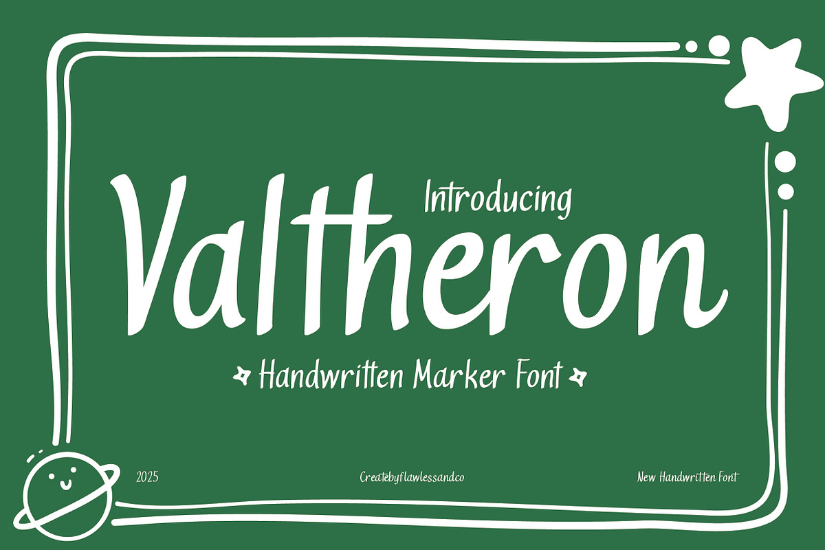 Valtheron - Handwritten Font, a Font by Flawless And Co (Photo 1 of 11)