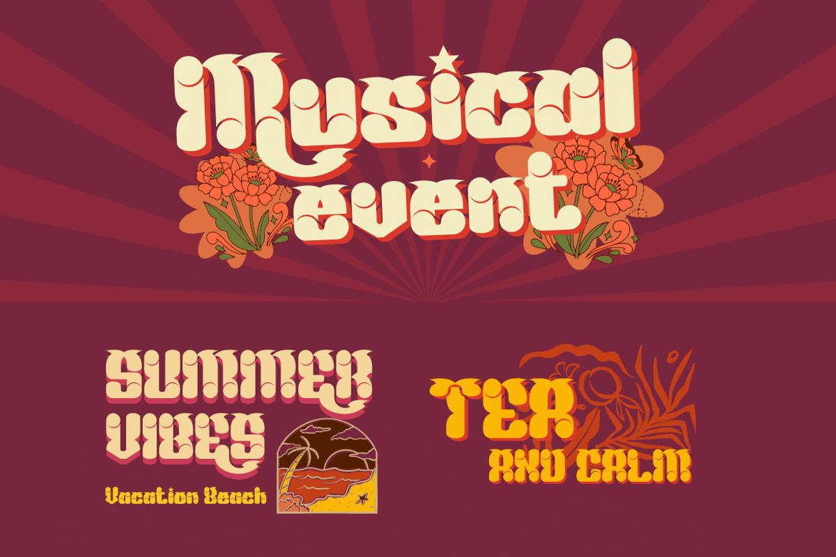 Mabed | Groovy Retro Font, a Font by twinstd (Photo 7 of 12)