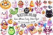 Kawaii Halloween Candy Stickers PNG, an Illustration by Designking (Thumbnail 1 of 4)