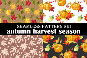 Set Of Autumn Harvest Season Pattern