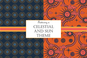 Celestial Patterns Orange And Blue