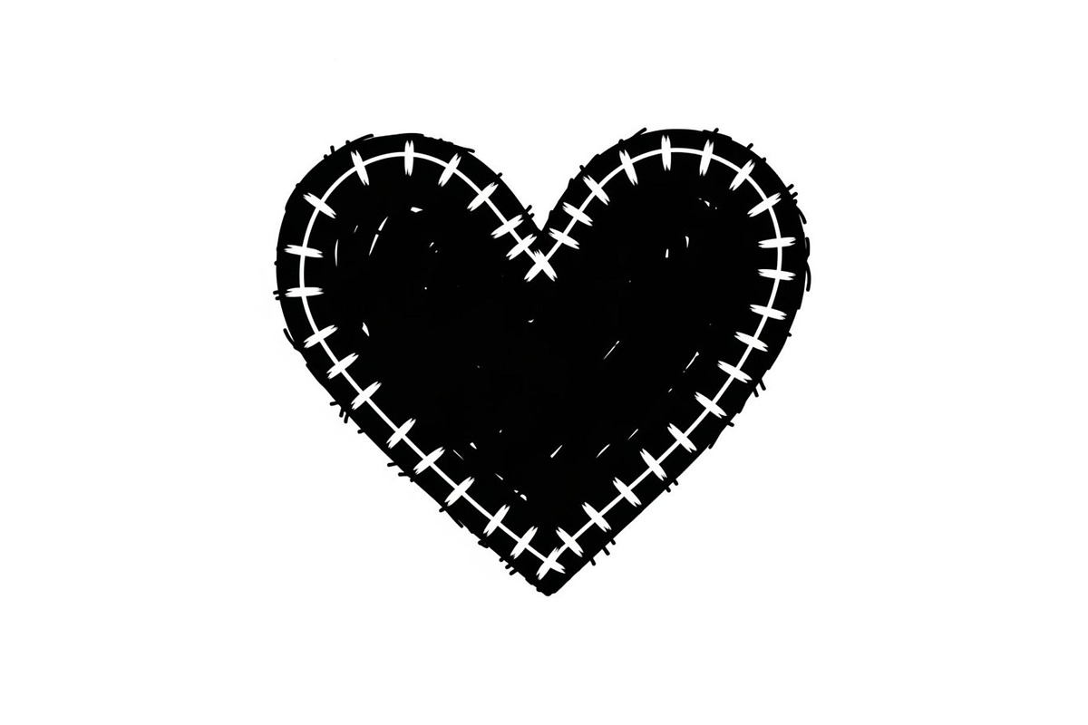 Stitched Heart Silhouette Vector Bun, an Illustration by Designs_River (Photo 25 of 41)