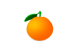 Orange fruit 3d icon. Isolated, a Food Illustration by Valerie Bodnar