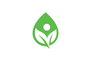 Natural Green Leaf Water Drop Logo, a Branding & Logo Template by Signatoro (Thumbnail 2 of 5)