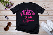 T-shirt mockup with burdock flowers., a Print Template by TasiPas (Thumbnail 1 of 4)