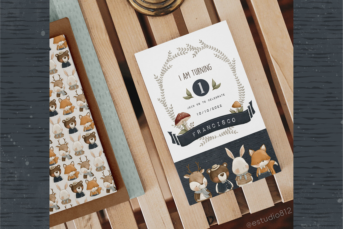 Vintage Woodland Friends, an Animal Illustration by Estudio 812 (Photo 6 of 10)