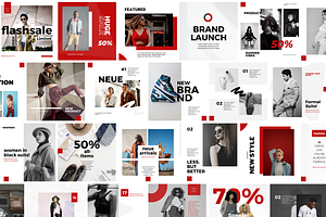 Red Feed Fashion Instagram Template