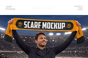 Soccer Scarf Mockup Set, a Merchandise Mockup by Country4k (Thumbnail 1 of 5)