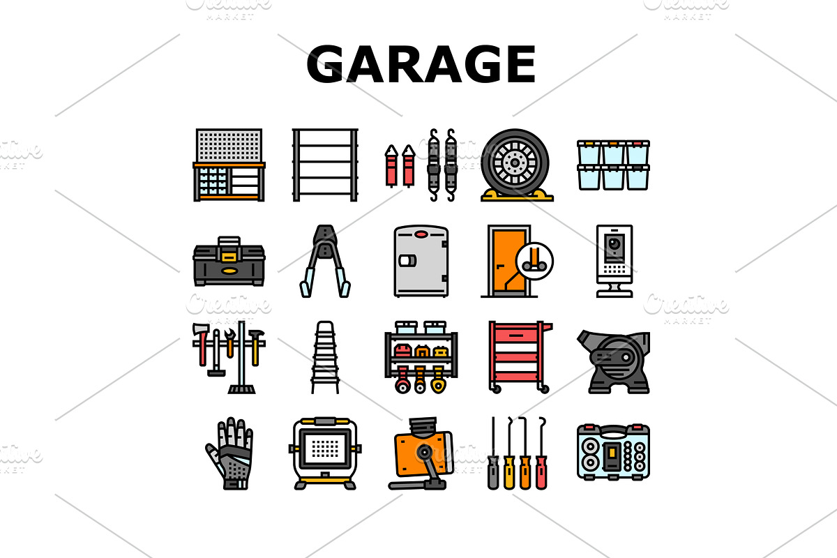garage tools service auto repair, a Transportation Illustration by pikepicture