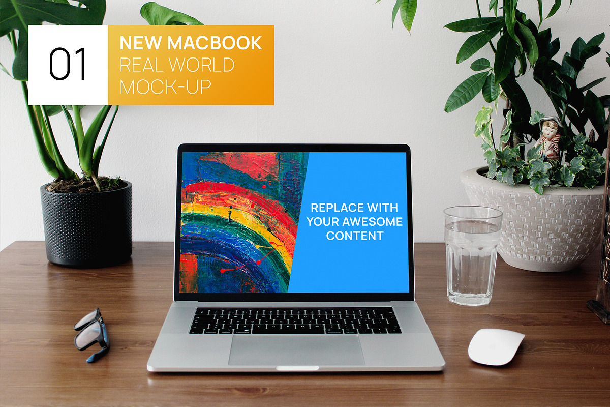 New MacBook Desk Real World Mock-up, a Device Mockup by Edito
