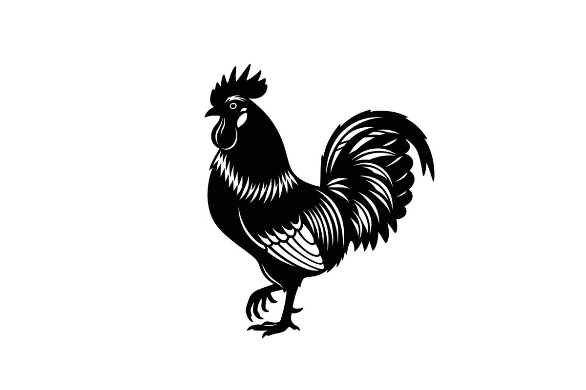 Rooster Chicken Silhouette Vector Bu, an Illustration by Designs_River (Photo 39 of 51)