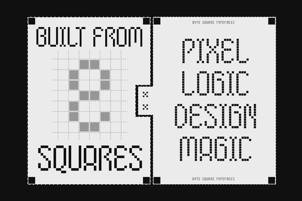 Byte Square Pixel Typeface, a Sans Serif Font by Letterhend Studio (Photo 8 of 12)