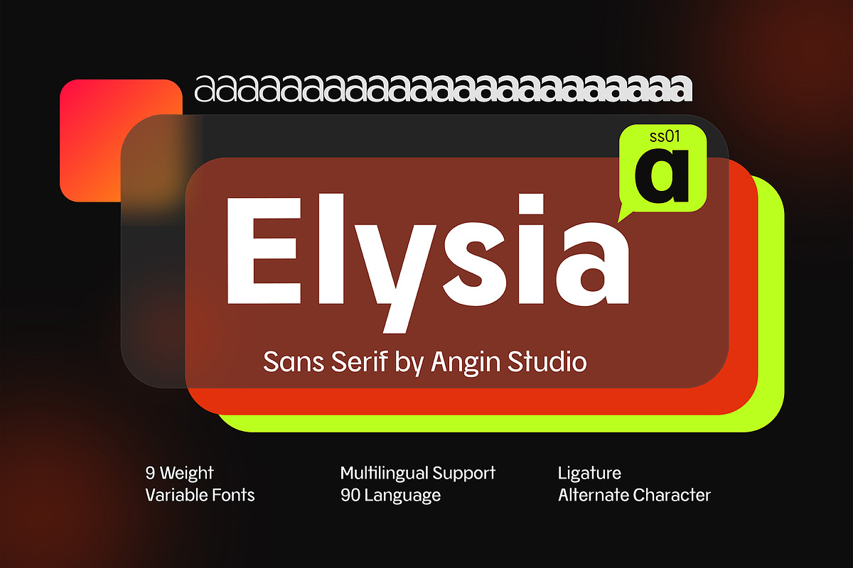 Elysia - Variable, a Sans Serif Font by Angin Studio (Photo 1 of 15)