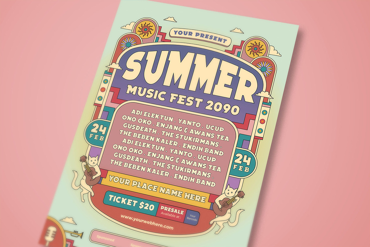Modern Geometrics Summer Music Fest, a Flyer Template by megarez (Photo 3 of 3)