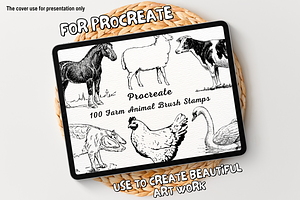 100 Farm Animal Procreate Stamps