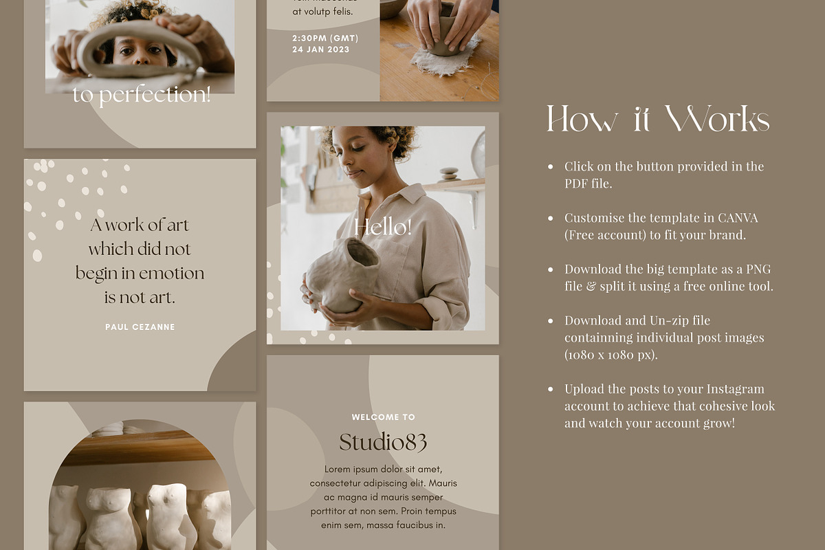 Instagram Puzzle Template in CANVA, a Social Media Template by RWstudio (Photo 4 of 8)