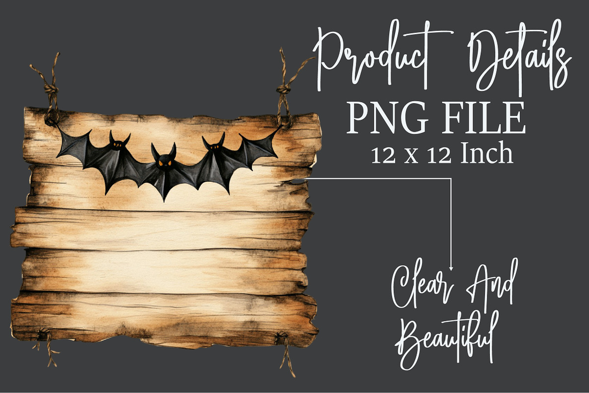 Halloween Wood Sign Clipart, an Illustration by Rose Art (Photo 5 of 7)