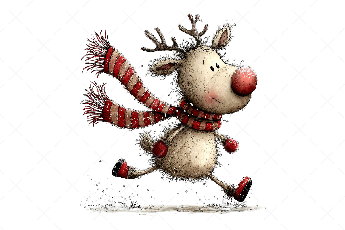 Funny Panic Reindeer Clipart, an Illustration by Craft Nest (Photo 7 of 8)