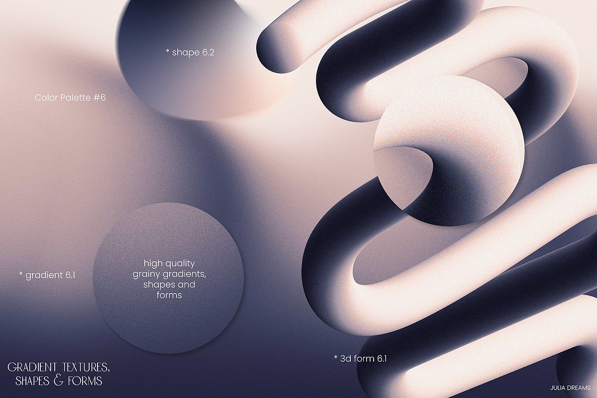 Gradient Textures Shapes 3D Objects, an Object Graphic by Julia Dreams (Photo 9 of 23)