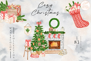 Cozy Christmas Watercolor Collection