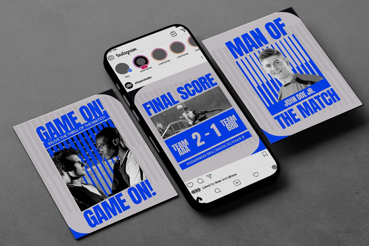 Football Match Instagram Carousel, a Social Media Template by Attype (Photo 4 of 5)