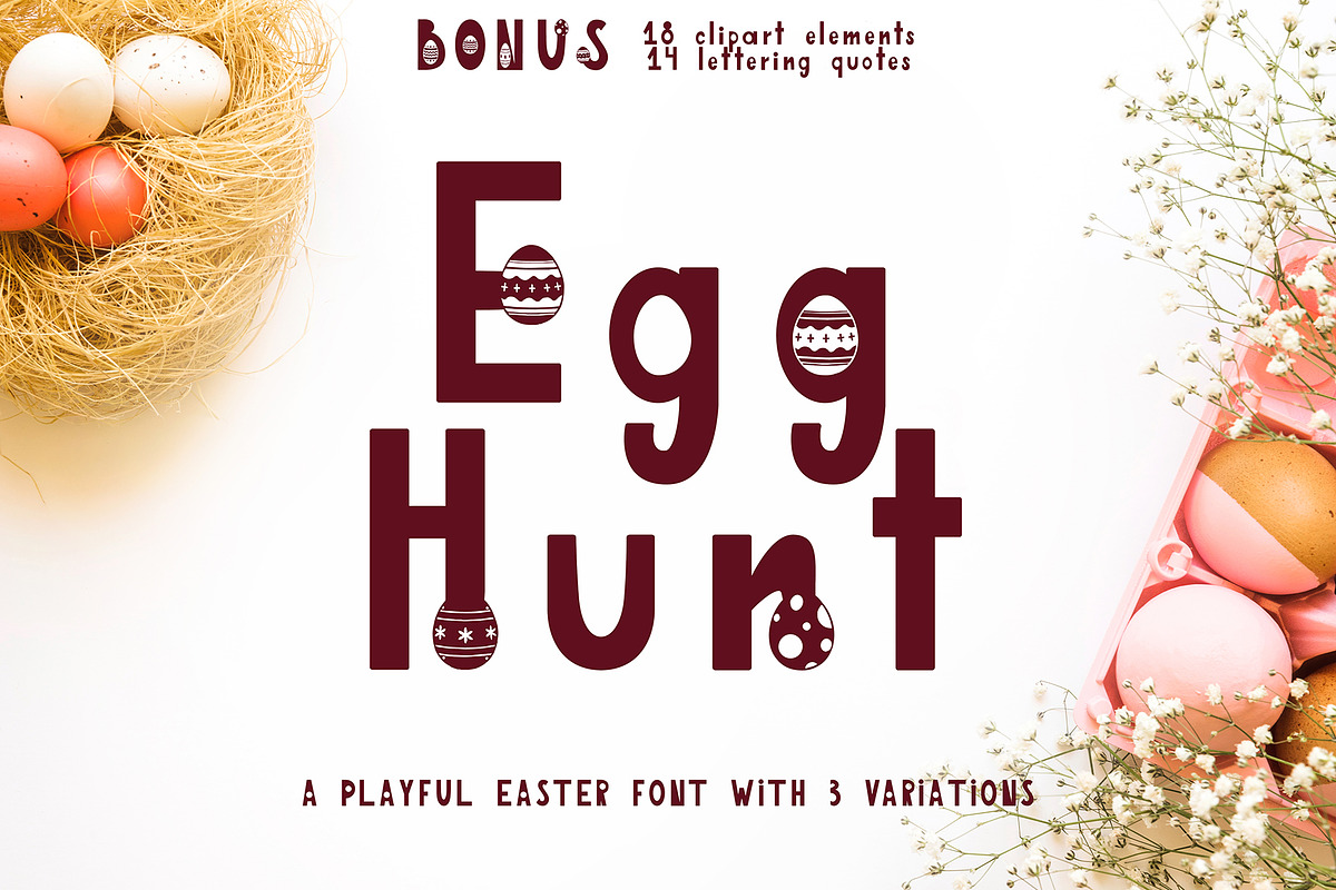 Egg Hunt-decorated font, a Font by Astarte_design (Photo 1 of 6)