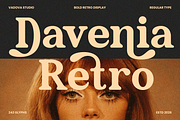 Davenia Retro Display Font, a Serif Font by Vadovastd (Thumbnail 1 of 11)