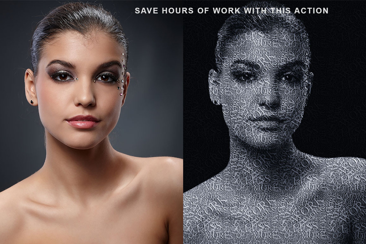 Text Portrait Photoshop Action, an Action Add-On by DESIGNAVO (Photo 8 of 10)
