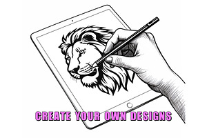 50 Lion Procreate Stamps Brushes